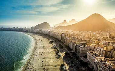 A view over Copacabana Beach in Rio de Janeiro, Brazil